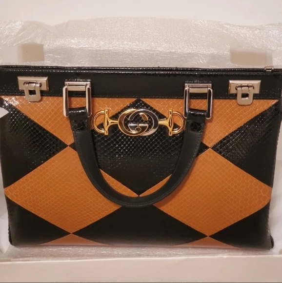 ZUMI SNAKESKIN MEDIUM TOP HANDLE BAG - Picture 3 of 4